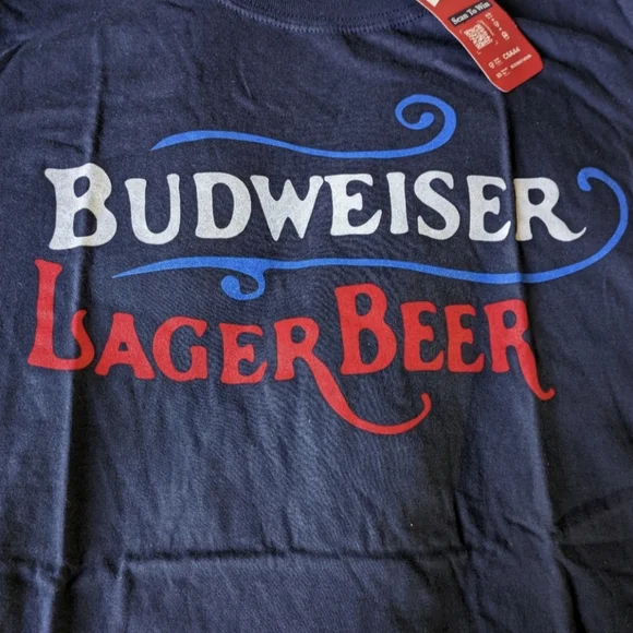 Brew City Budweiser Men Small Lager Beer Cotton Short Blue NWT 092024 - Picture 2 of 5